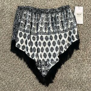 Guess Bandana Print Crop Top with fringe